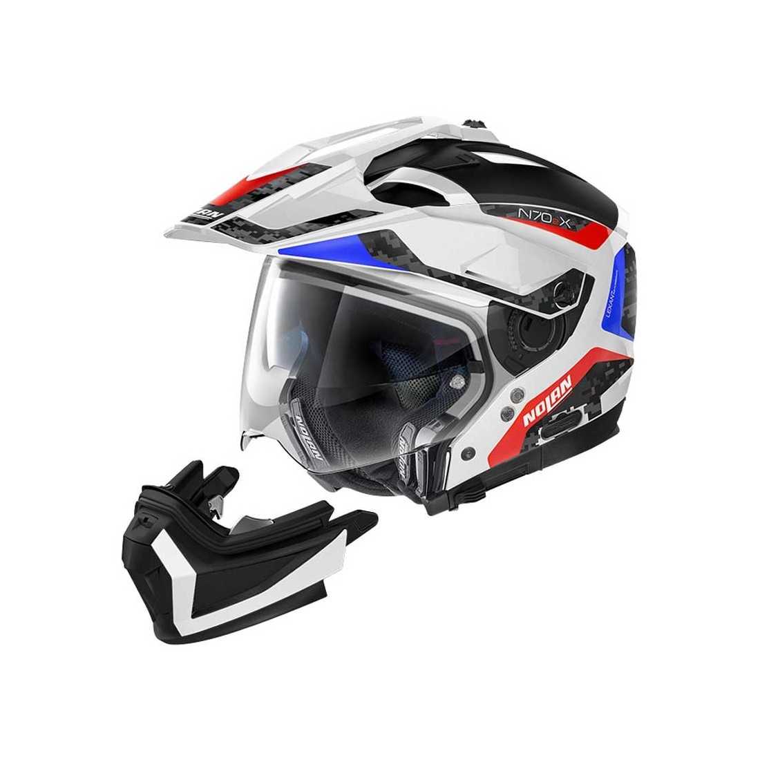Moto přilba NOLAN N-70X Grandes Alpes N-Com Metal White 26 - Obrázek 3