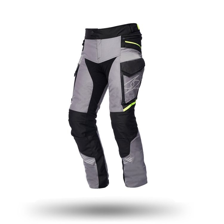 Kalhoty SPYKE EQUATOR DRY TECNO textilní, barva šedá/žlutá/reflexní/antracit