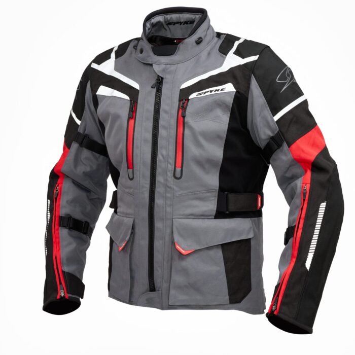 Bunda SPYKE COMPASS DRY TECNO barva černá/červená/světle šedá