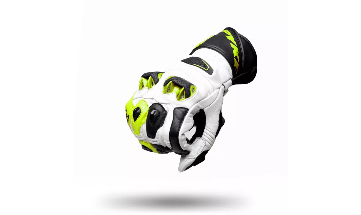Rukavice SPYKE TECH RACE, barva: bílá/černá/žlutá fluo
